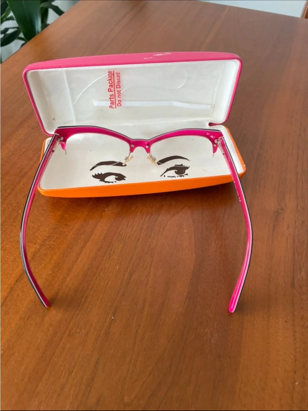 kate spade Black and Pink Rimless Cat Eye Glasses